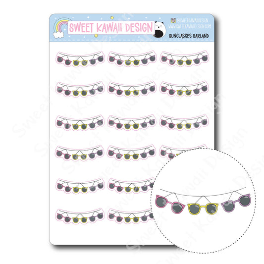 Kawaii Sunglasses Garland Stickers