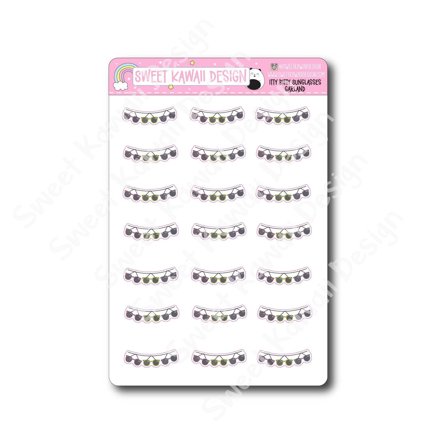 Kawaii Sunglasses Garland Stickers