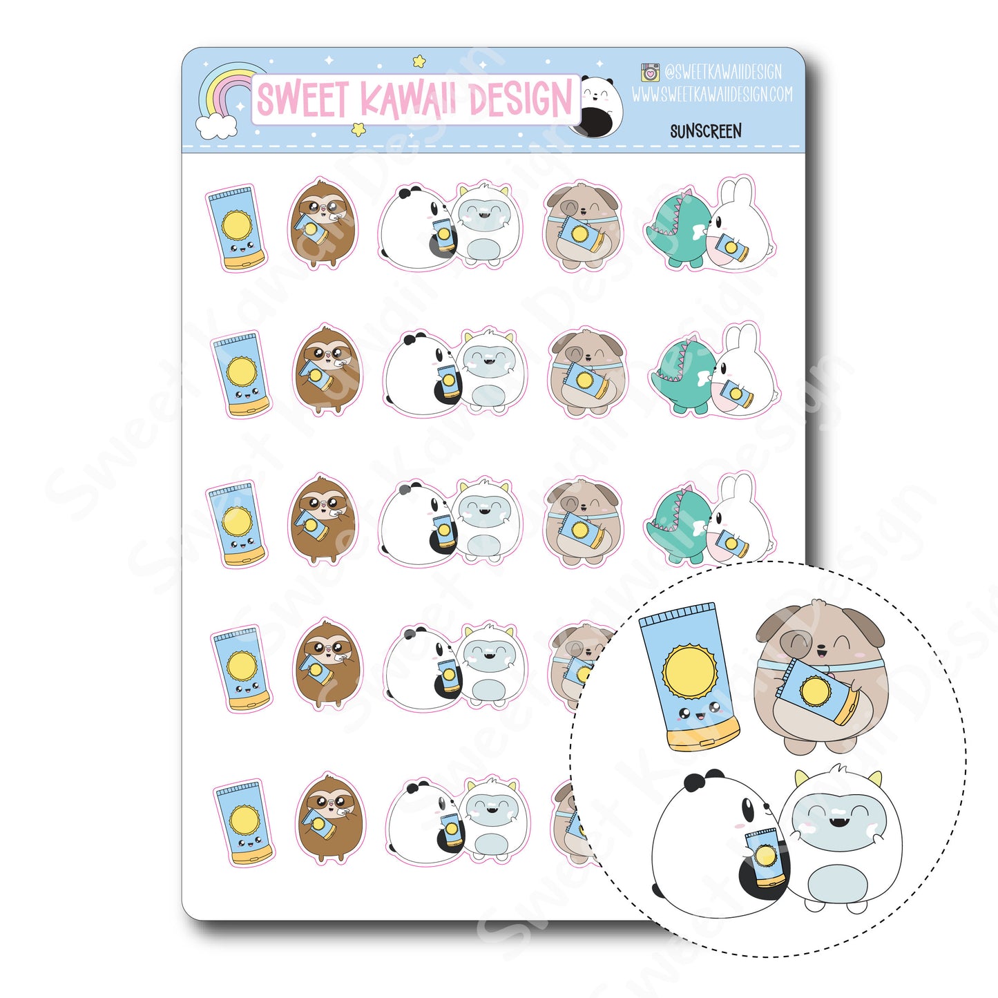 Kawaii Sunscreen Stickers