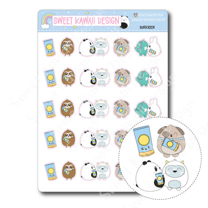 Kawaii Sunscreen Stickers