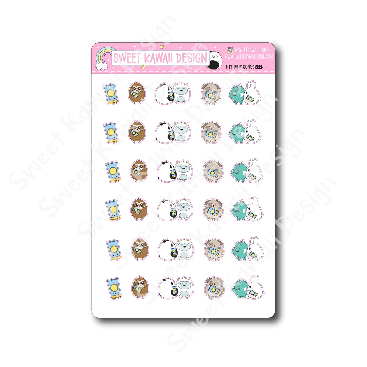 Kawaii Sunscreen Stickers