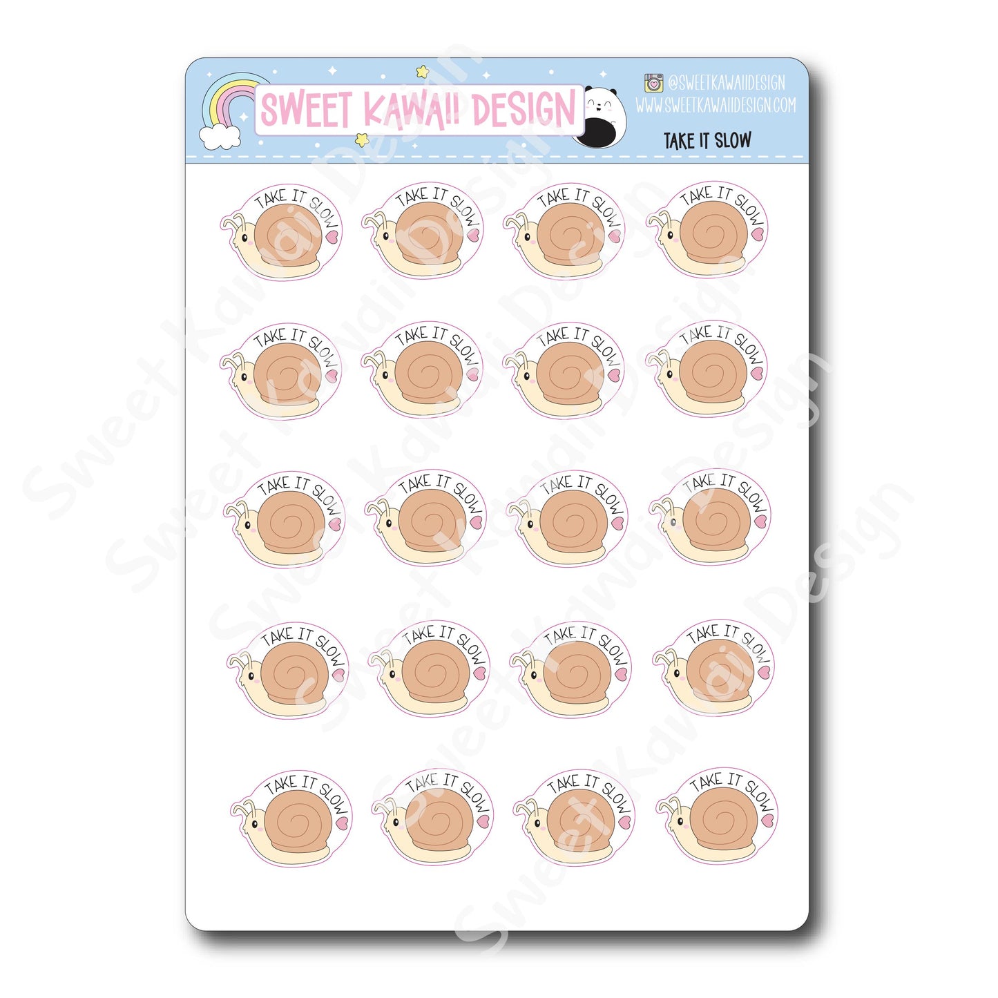 Kawaii Take it Slow Stickers