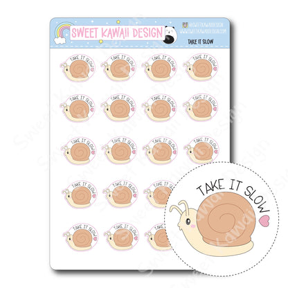 Kawaii Take it Slow Stickers