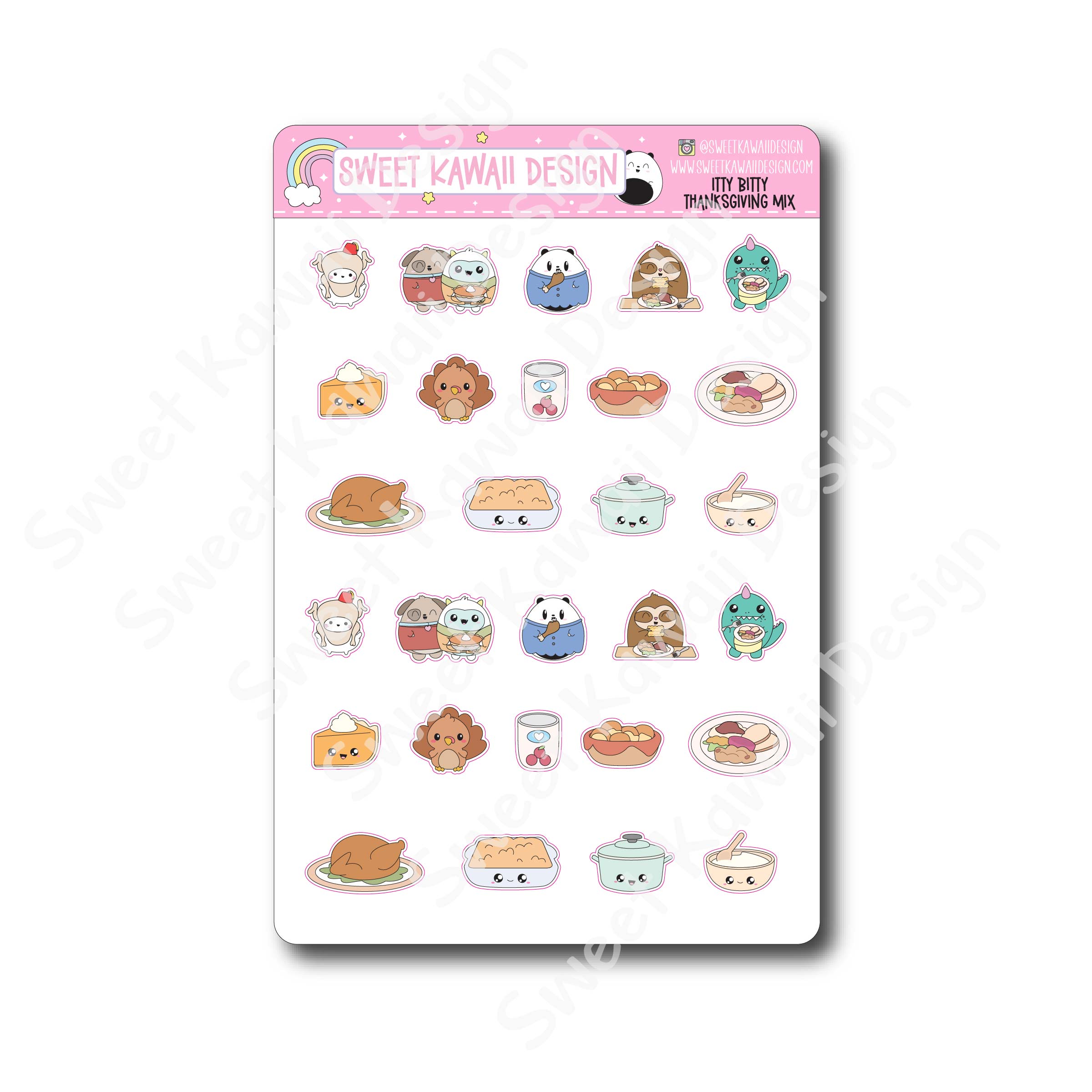 Kawaii Thanksgiving Mix Stickers