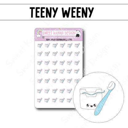 Teeny Weeny Toothbrush and Floss Stickers