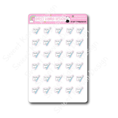 Kawaii Toothbrush and Floss Stickers