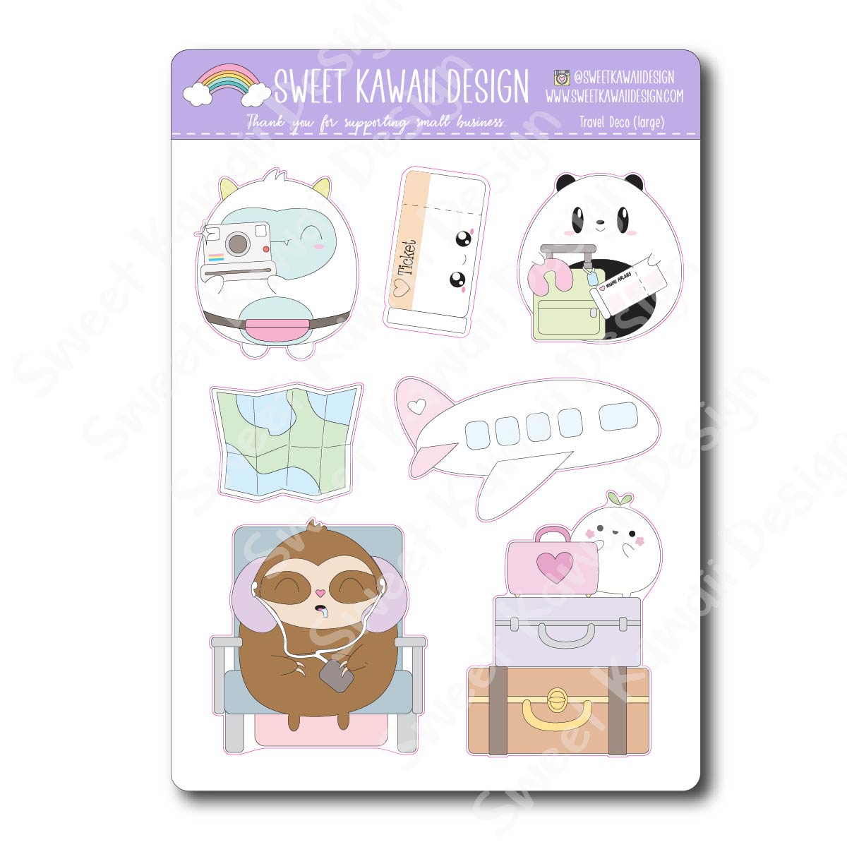 Kawaii Travel Deco (LARGE) Stickers