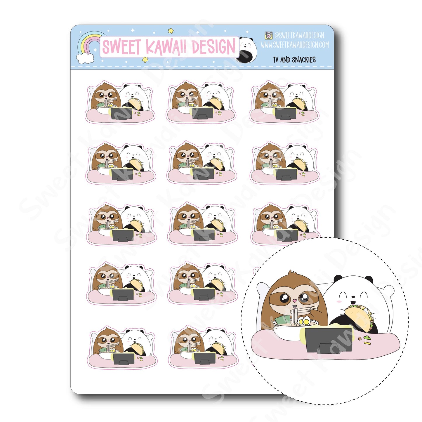 Kawaii TV and Snackie Stickers