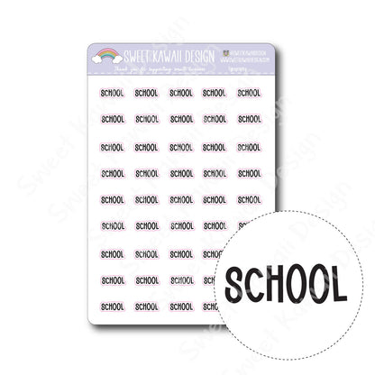 Typography Stickers - School