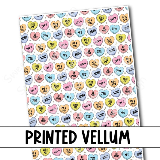 Printed Vellum - Conversation Hearts