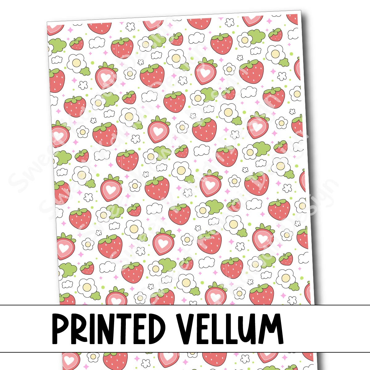 Printed Vellum - Strawberry Delight