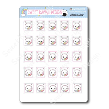 Kawaii Washing Machine Stickers