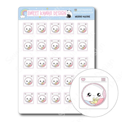 Kawaii Washing Machine Stickers