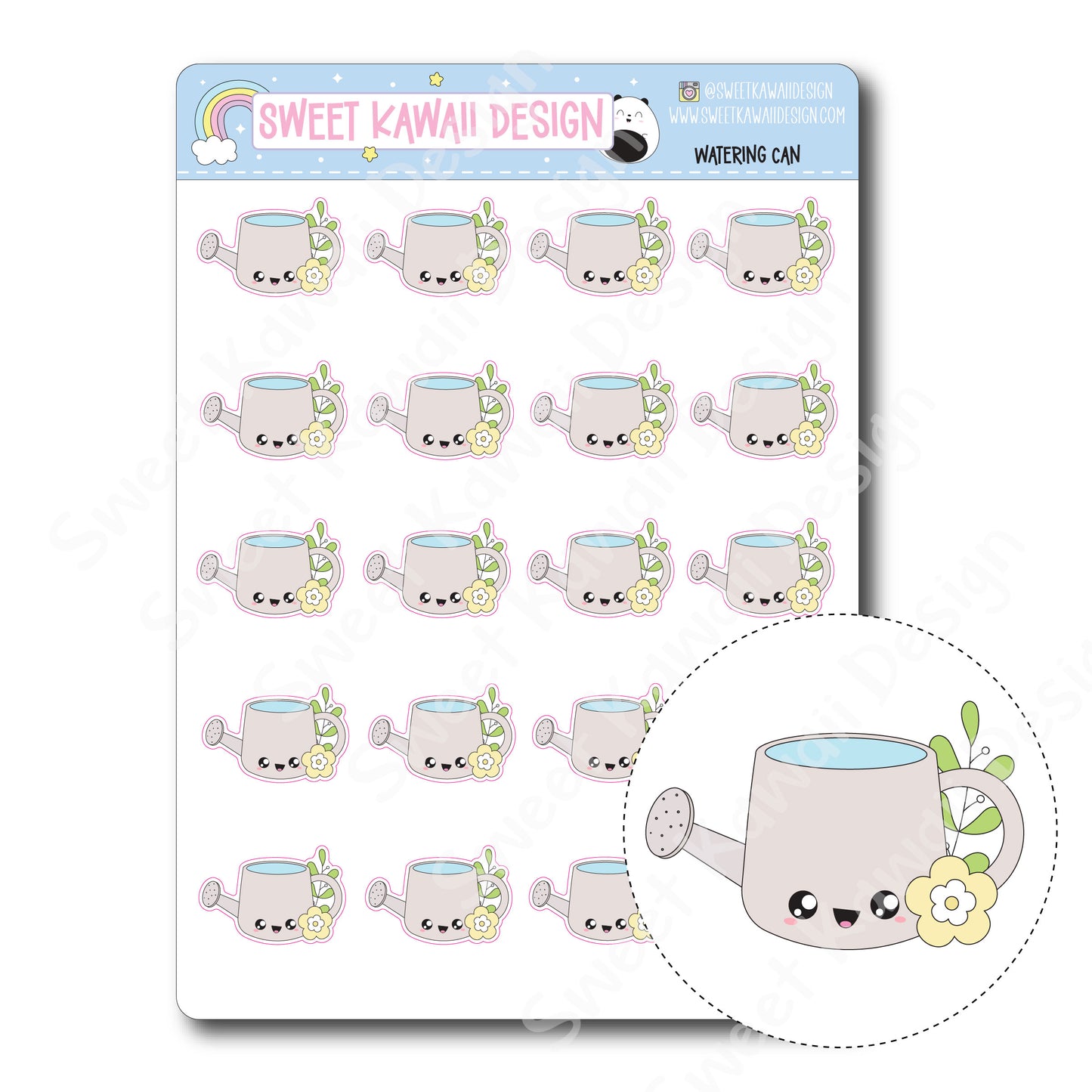 Kawaii Watering Can Stickers