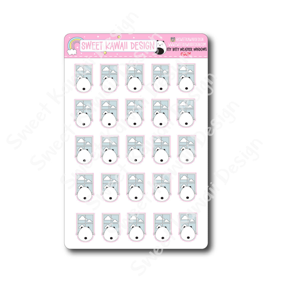 Kawaii Weather Window Stickers - Options Available