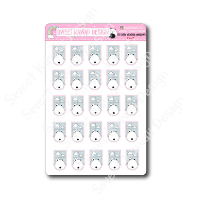 Kawaii Weather Window Stickers - Options Available