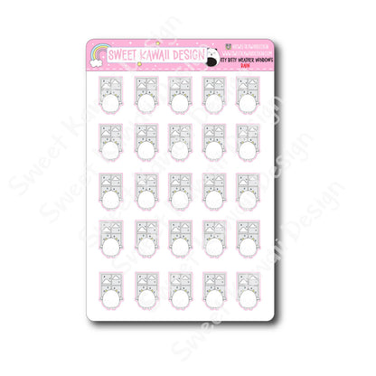 Kawaii Weather Window Stickers - Options Available