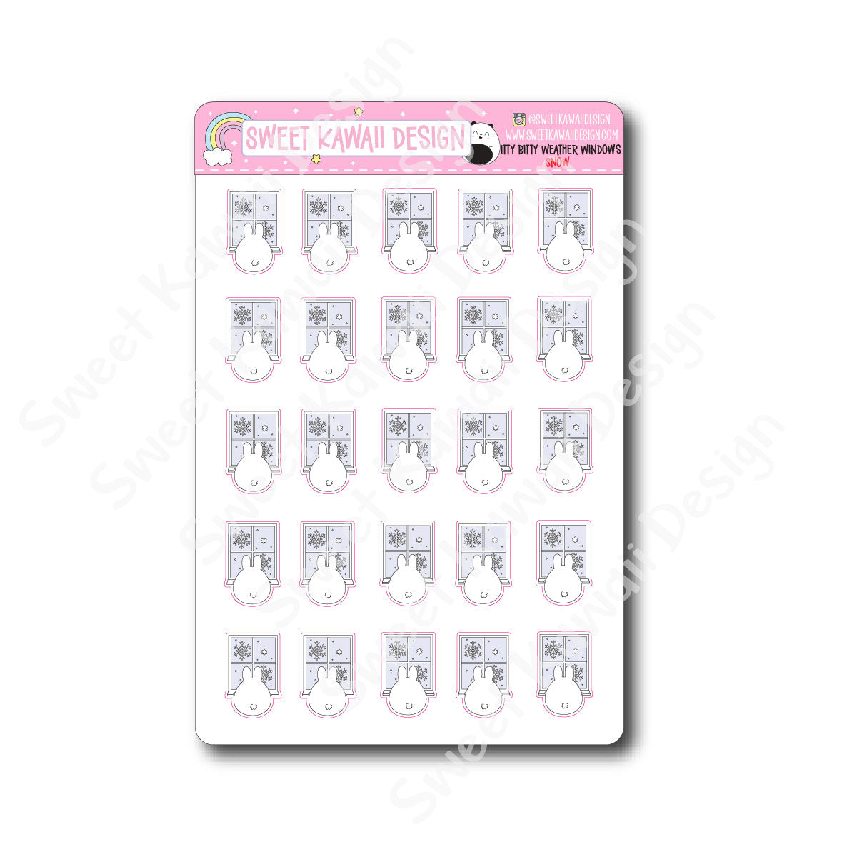 Kawaii Weather Window Stickers - Options Available