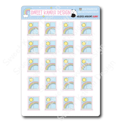 Kawaii Weather Window Stickers - Options Available