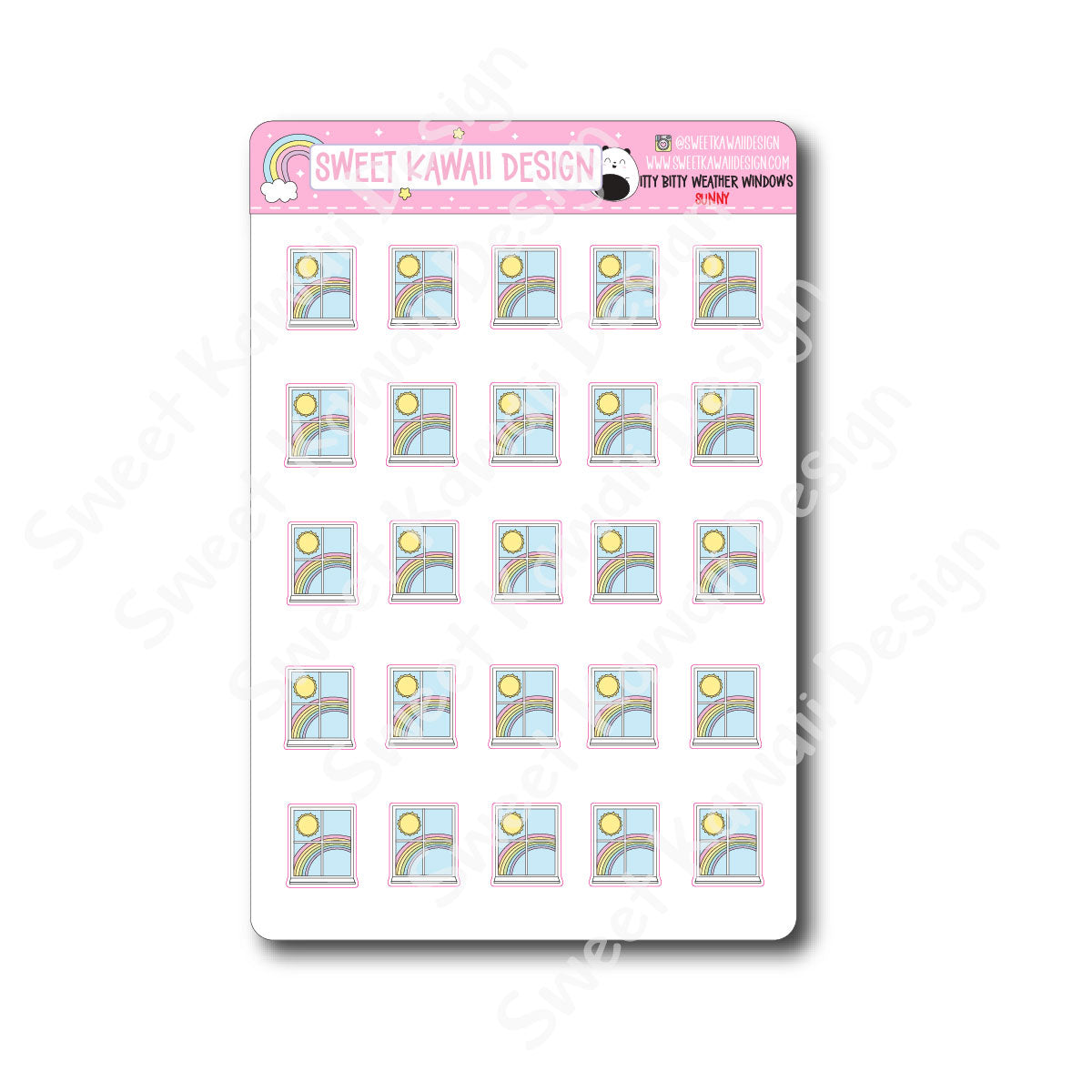 Kawaii Weather Window Stickers - Options Available