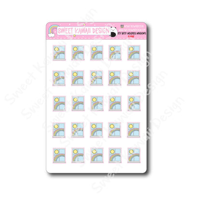 Kawaii Weather Window Stickers - Options Available