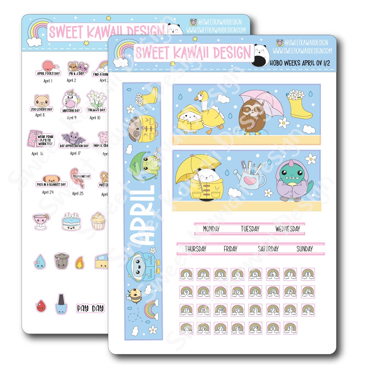 April 2025 Monthly Overview Stickers - HOBONICHI WEEKS