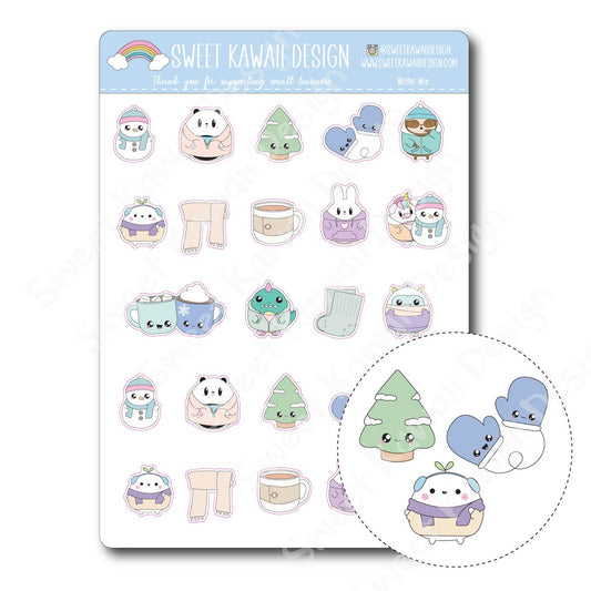 Kawaii Winter Mix Stickers