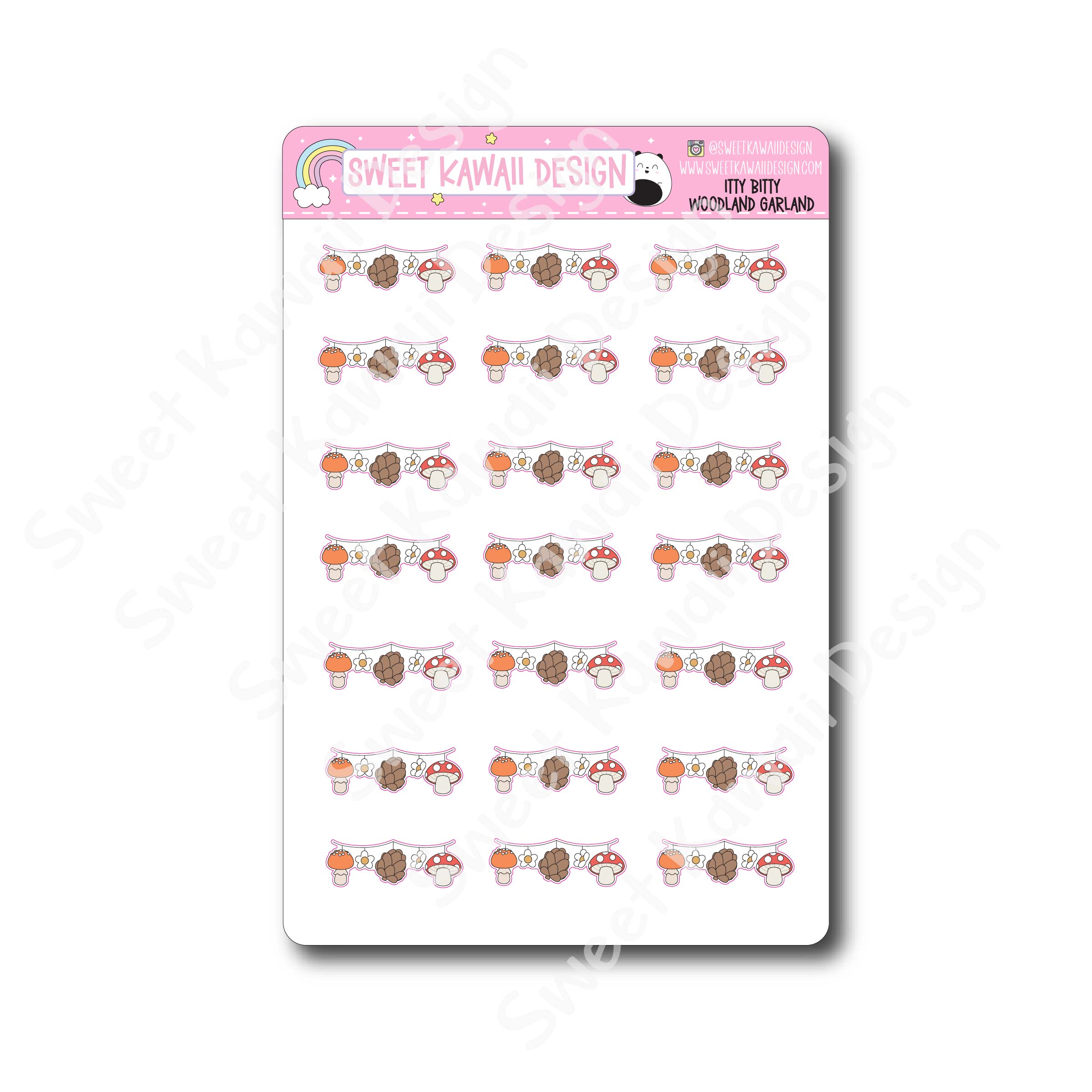 Kawaii Woodland Village Garland Stickers