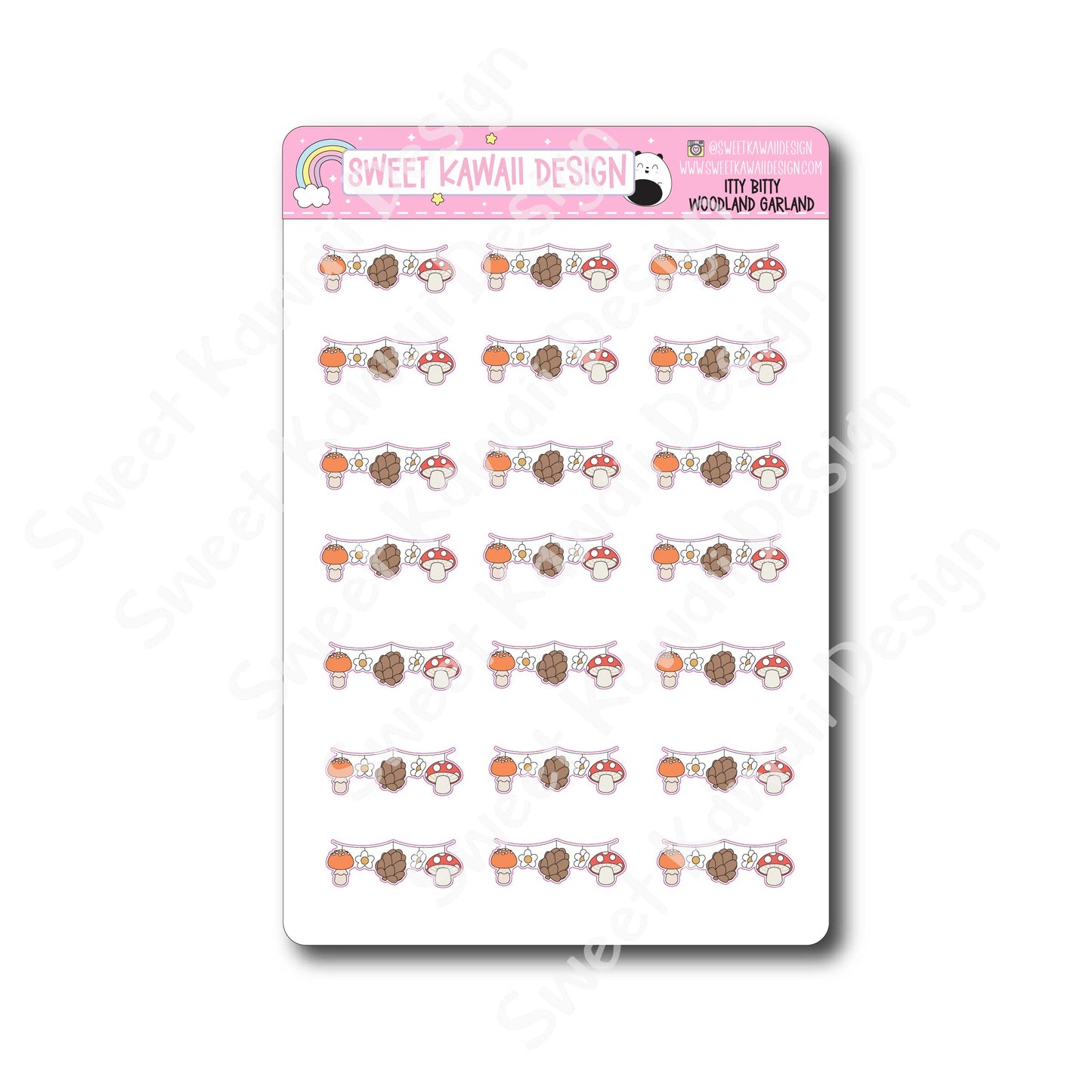 Kawaii Woodland Village Garland Stickers