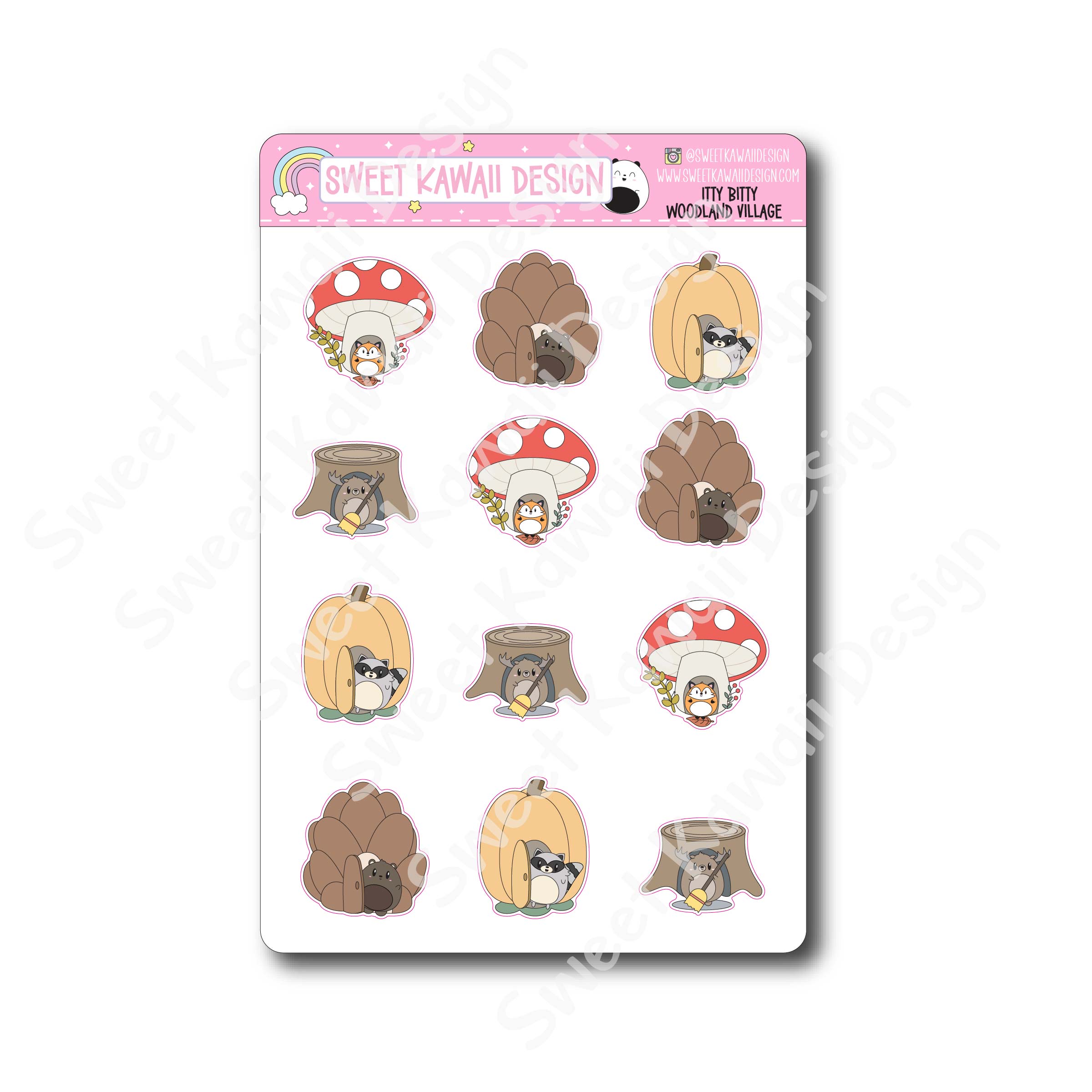 Kawaii Woodland Village Deco Stickers