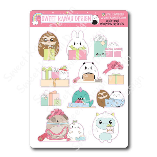 Kawaii Wrapping Presents Deco (LARGE) Stickers