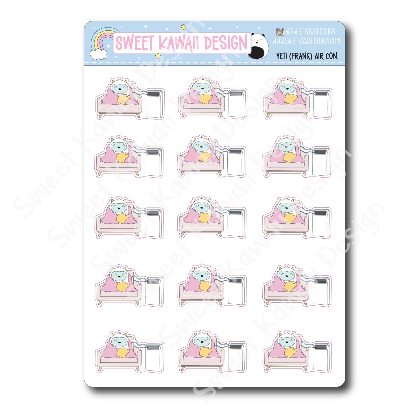 Kawaii Yeti (Frank) Stickers  - Air Conditioning