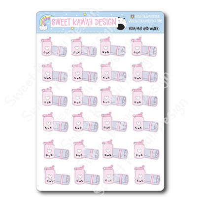 Kawaii Yoga Mat and Water Stickers