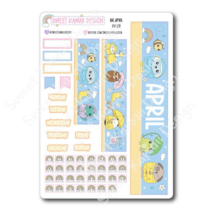 April 2025 Monthly Overview Stickers - B6 (Aura Estelle/Annie Plans)