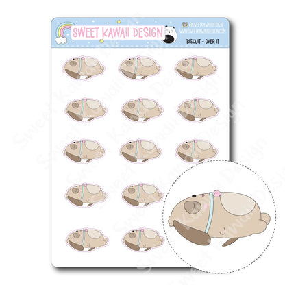 Kawaii Biscuit Stickers - Over It