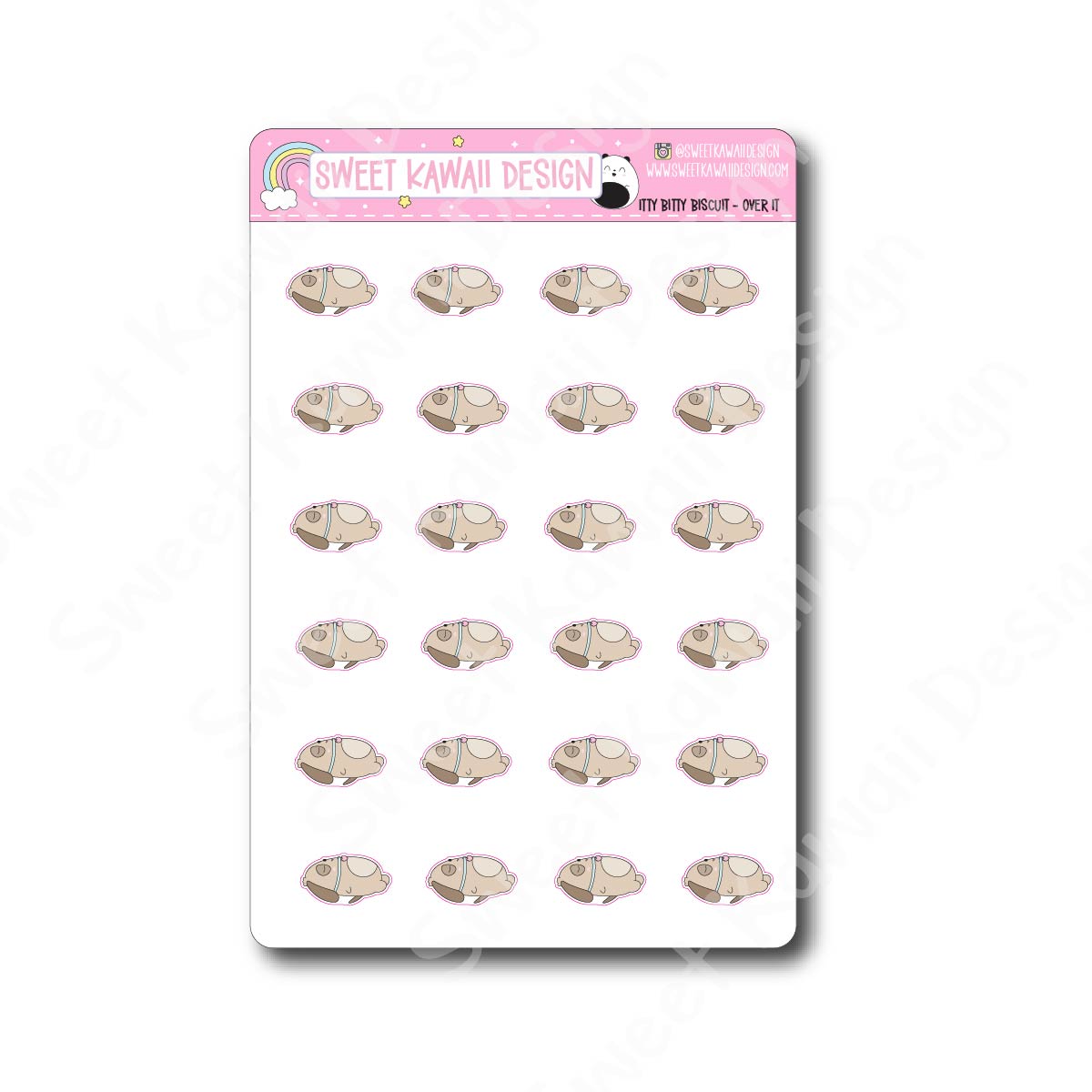 Kawaii Biscuit Stickers - Over It