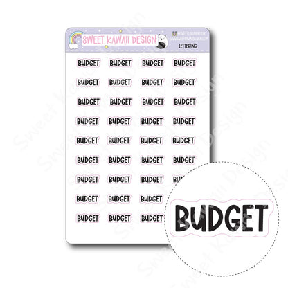 Lettering - Budget