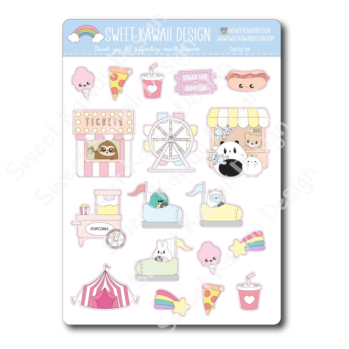 Kawaii County Fair Stickers