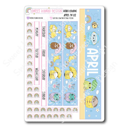 April 2025 Monthly Overview Stickers - Hobo COUSIN