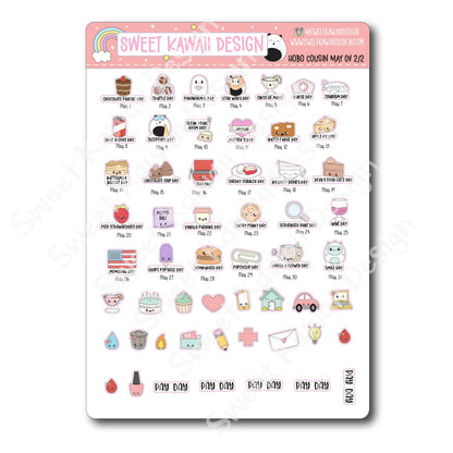 May 2025 Monthly Overview Stickers - Hobo COUSIN