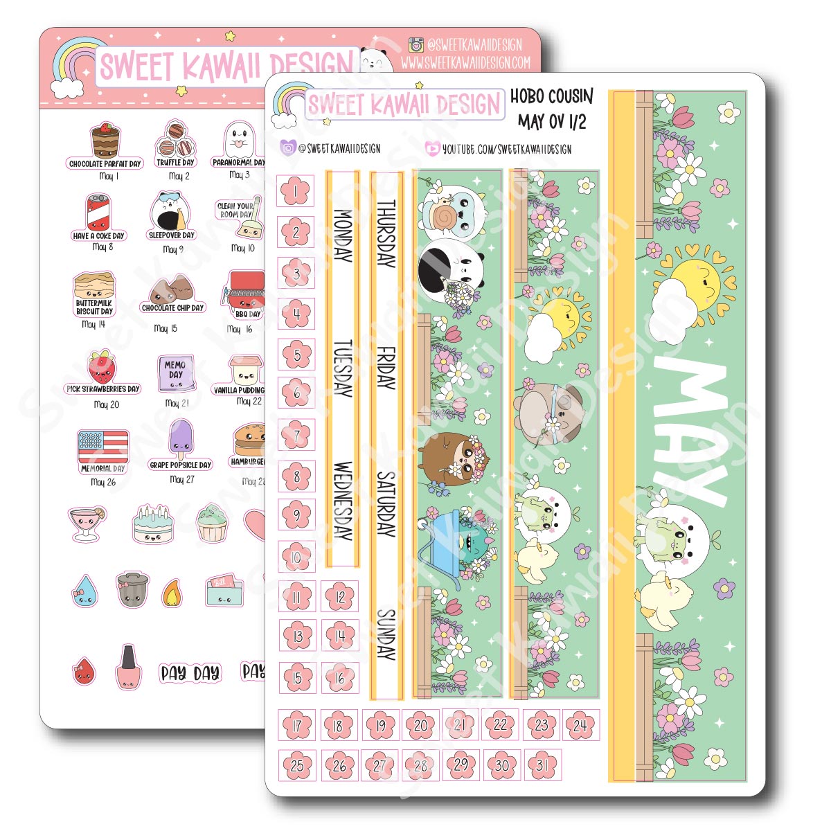 May 2025 Monthly Overview Stickers - Hobo COUSIN