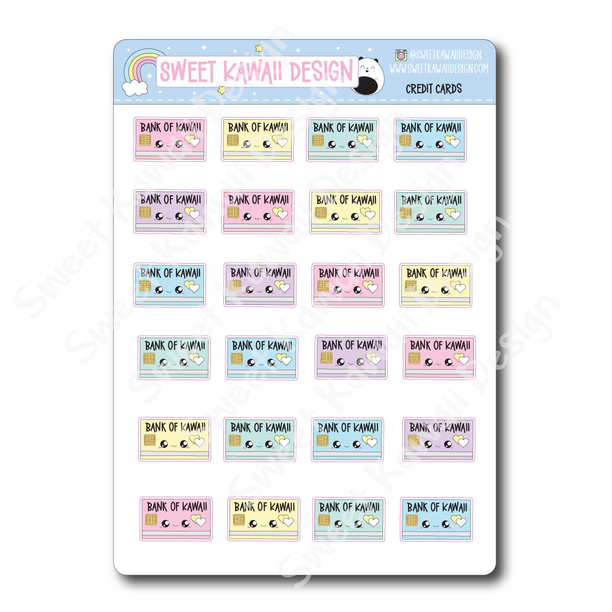 Kawaii Credit Card Stickers