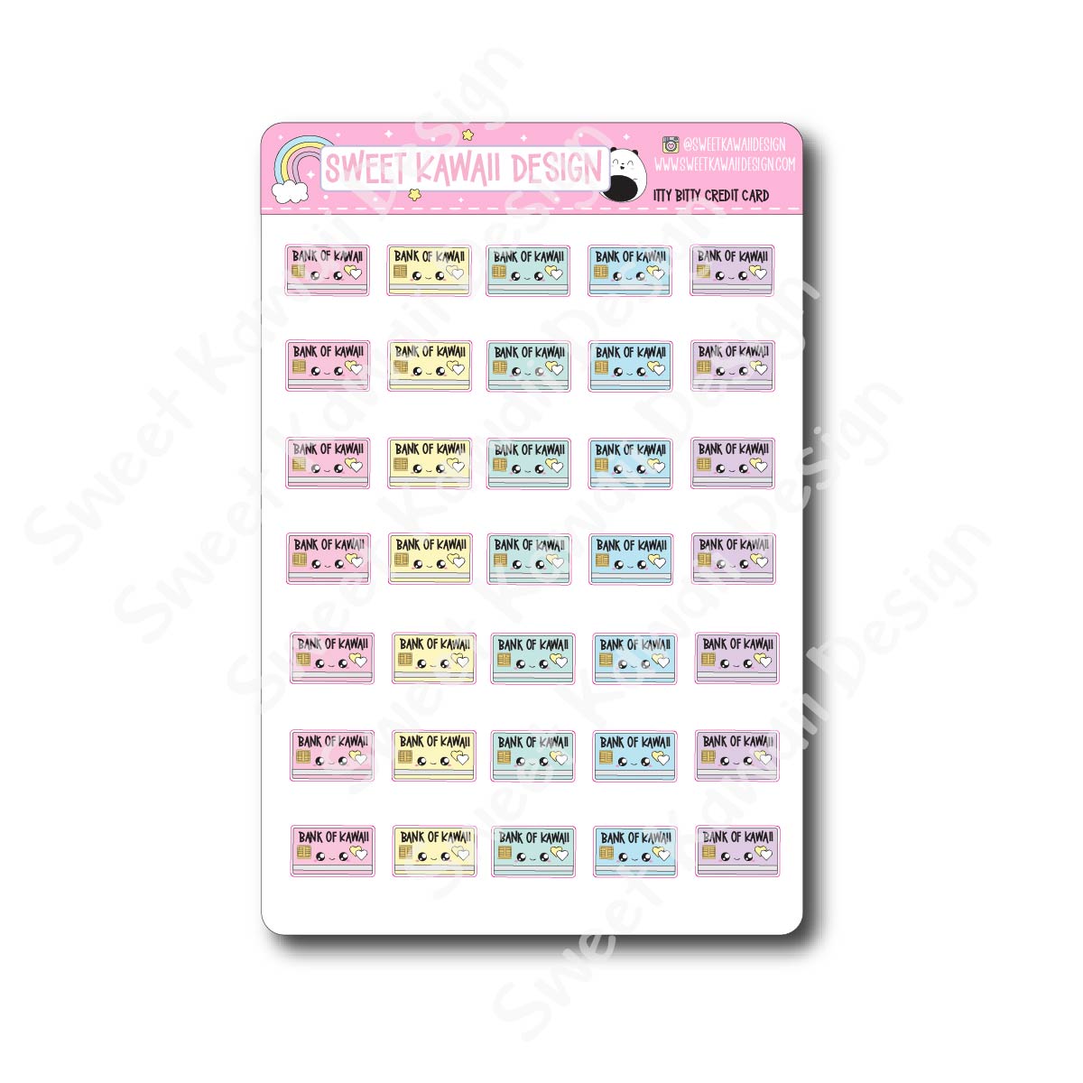 Kawaii Credit Card Stickers