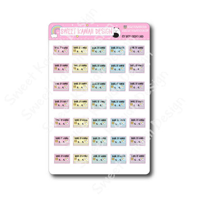 Kawaii Credit Card Stickers