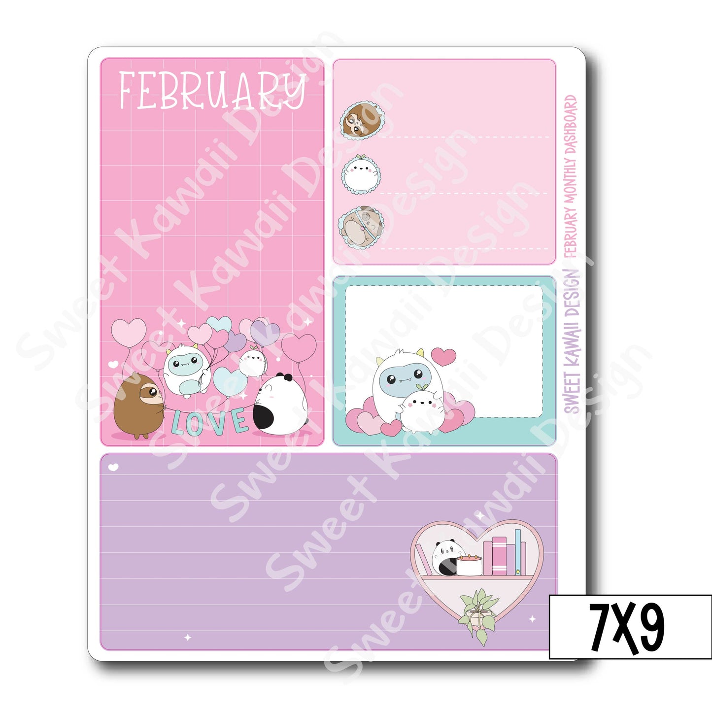 Kawaii Monthly Dashboard - February - Sizes Available