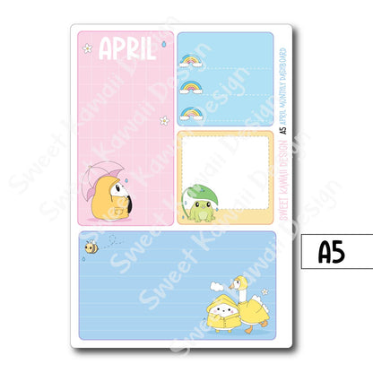 Kawaii Monthly Dashboard - April - Sizes Available