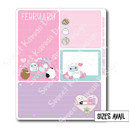 Kawaii Monthly Dashboard - February - Sizes Available