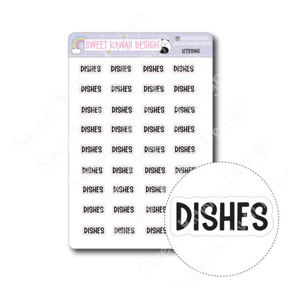 Lettering - Dishes