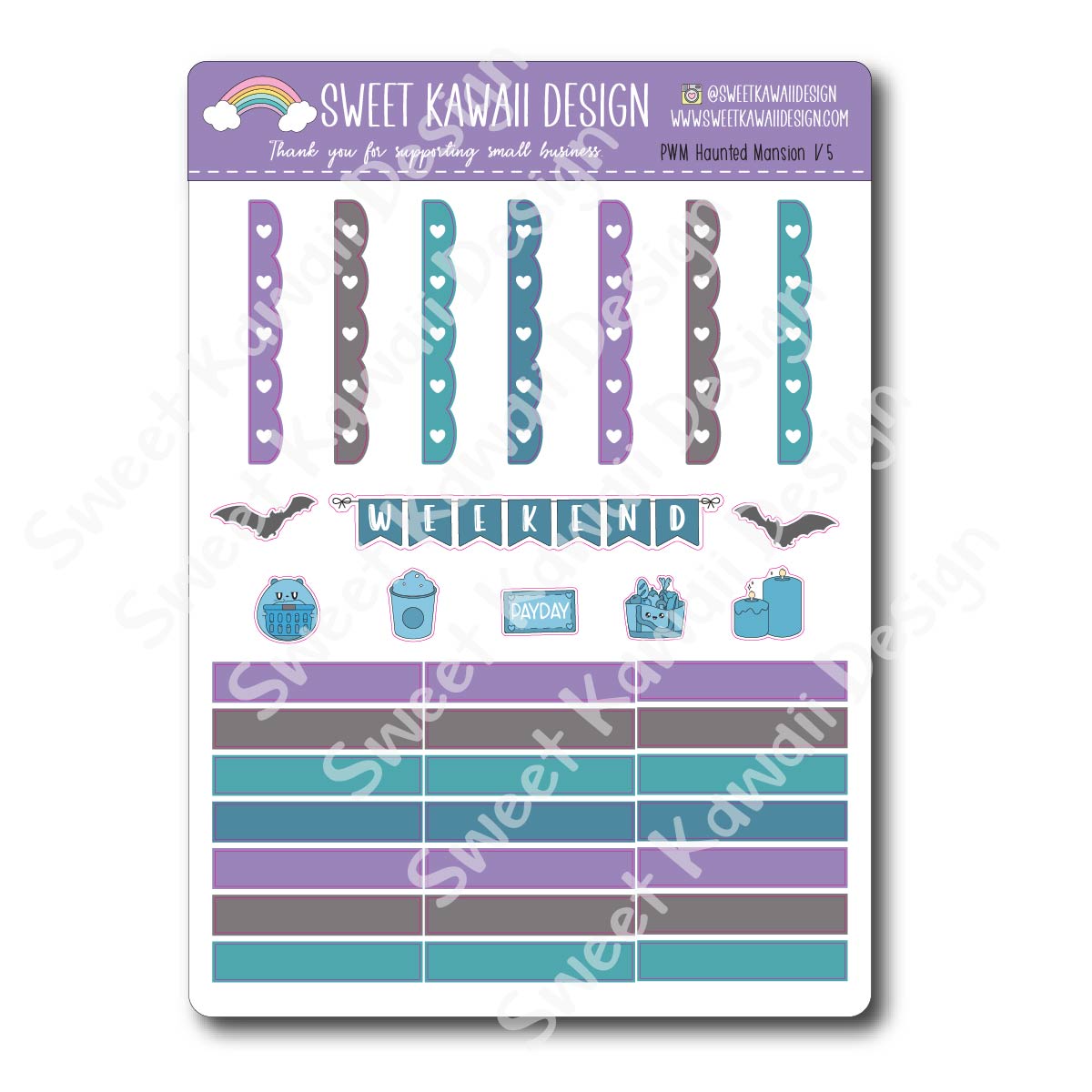 Weekly Kit  - Haunted Mansion - SIZE OPTIONS AVAILABLE