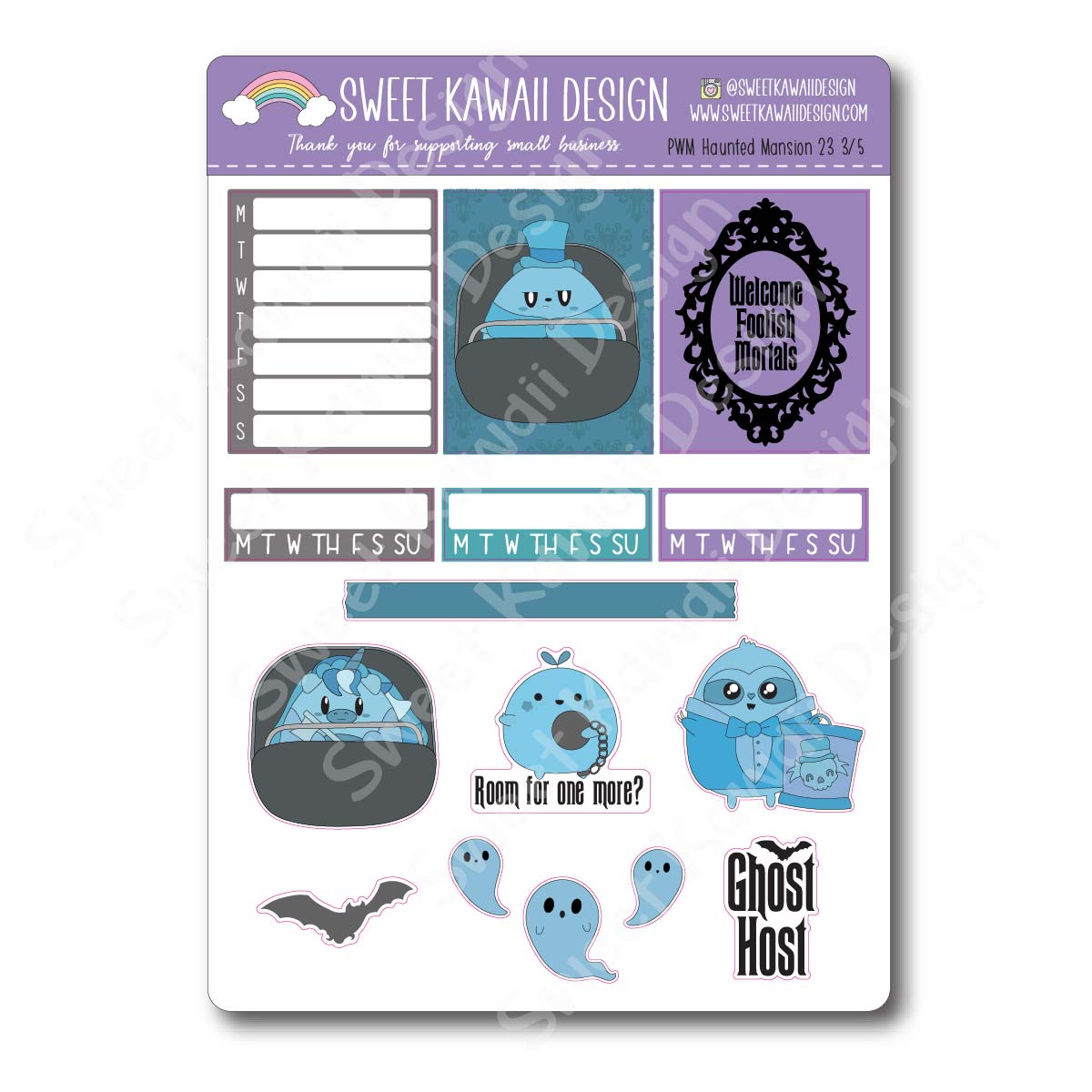 Weekly Kit  - Haunted Mansion - SIZE OPTIONS AVAILABLE